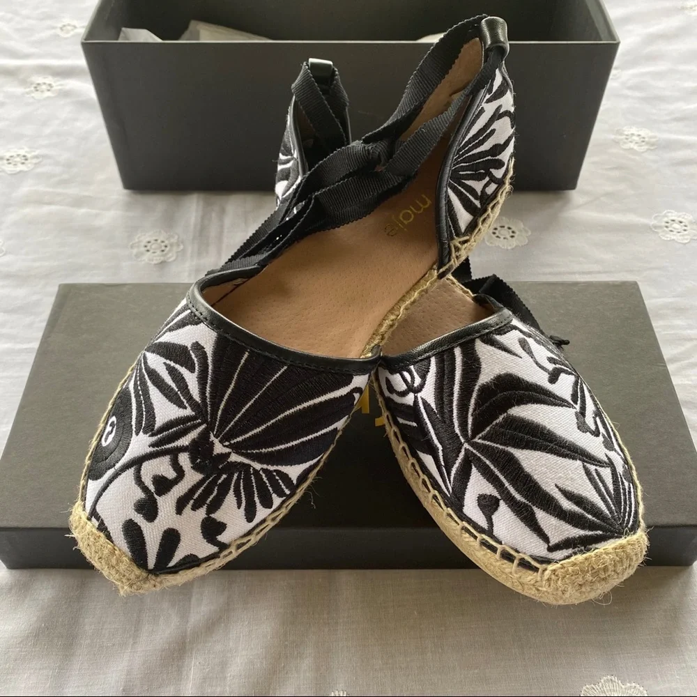 NIB Gorgeous Maje leather-trimmed Espadrilles